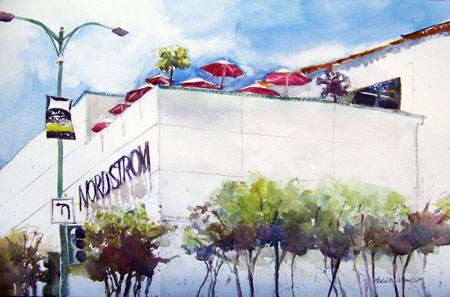Nordstrom's Red Umbrellas
